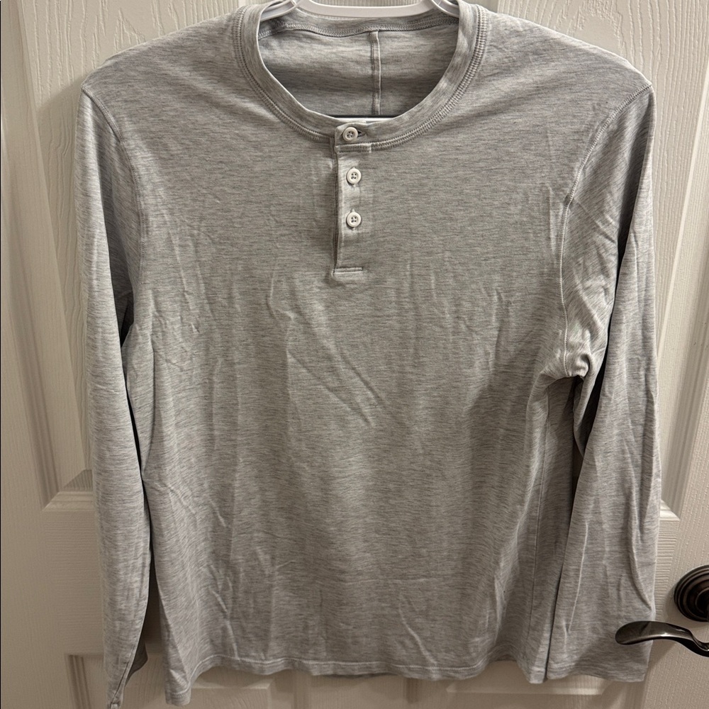 Lululemon Gray Long Sleeve Henley Shirt